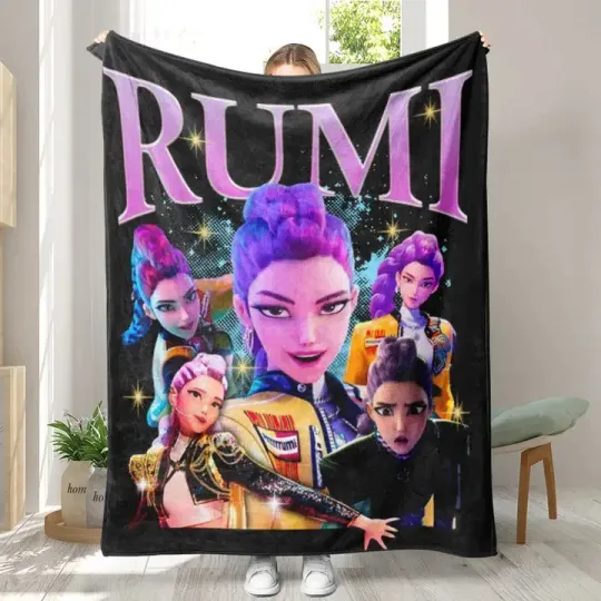 Discover Rumi Huntrix Saja Boys Merry Christmas Blanket Kpop Demon Hunter Fleece Blanket
