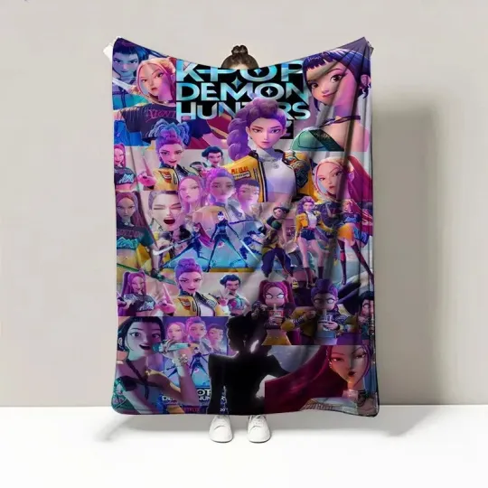 Discover Saja Boys Kpop Demon Hunters Huntrix Fleece Blanket