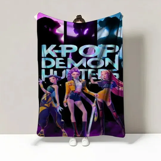 Discover Huntrix Saja Boys Kpop Demon Hunters Blanket Anime Rumi Mira Fleece Blanket