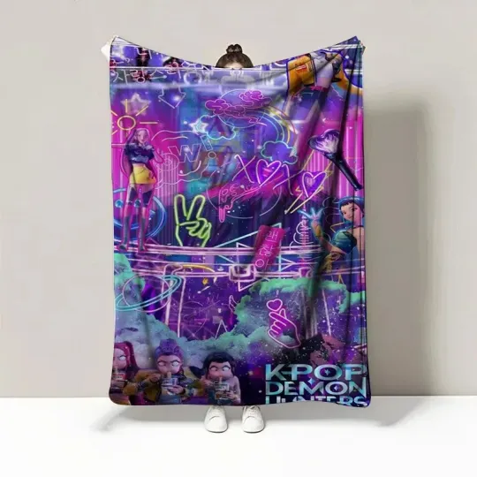 Discover Galaxy Huntrix Saja Boys Kpop Demon Hunters Blanket Anime Fleece Blanket