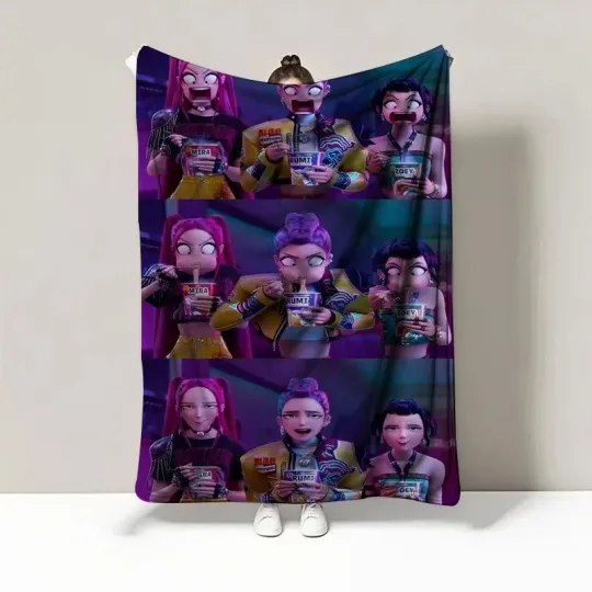 Discover Rumi Mira Huntrix Saja Boys Kpop Demon Hunters Blanket Anime Fleece Blanket