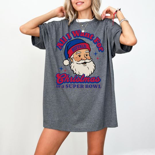 Discover Buffalo Football Christmas Super Bowl T-Shirt, Retro Bill Football Tee, Holiday Football Fan Shirt, Festive Sports Apparel, Santa Shirt