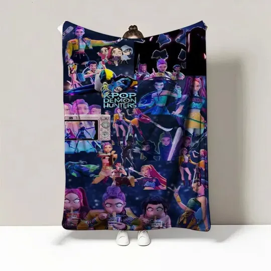 Huntrix Kpop Demon Hunters Blanket K Pop Saja Boys Fleece Blanket