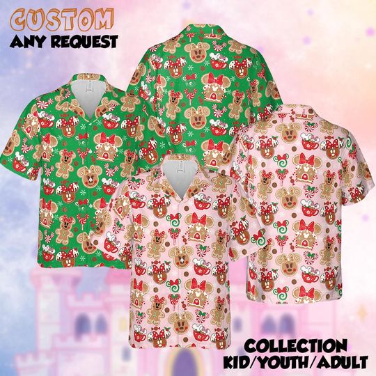 Discover Disney Gingerbread Castle Hawaiian Shirt, Christmas Castle Gift, Mickey Christmas Shirt, Winter Christmas Disney Hawaiian