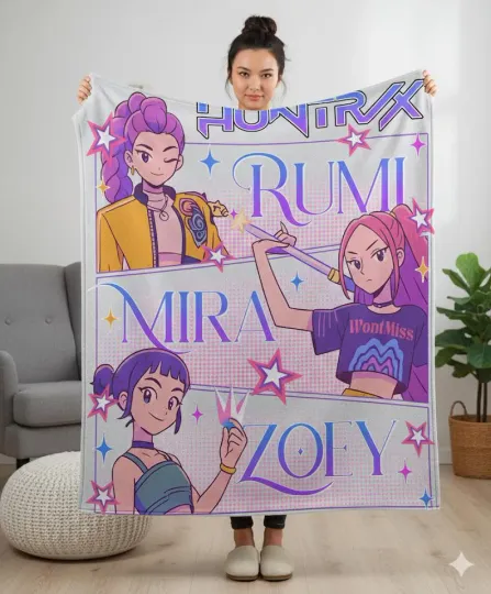 Discover Personalized Kpop Demon Hunter Blanket, K-pop Huntrix Blanket, Demon Hunters
