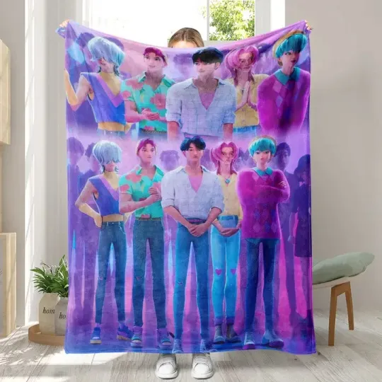 Discover Kpop Demon Hunter Huntrix Saja Boys Christmas Merry Xmas Fleece Blanket