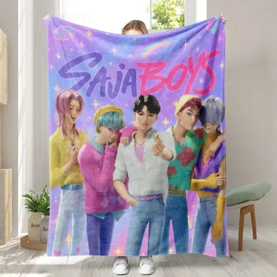 Discover Saja Boys Blanket Merry Christmas Kpop Demon Hunter Fleece Blanket Huntrix