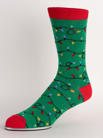 Discover Tangled Lights Men Crew Socks | Fun Socks | Awesome Socks | Crazy Socks | Groom Socks | Funky Socks | Christmas | Holiday Themed Socks