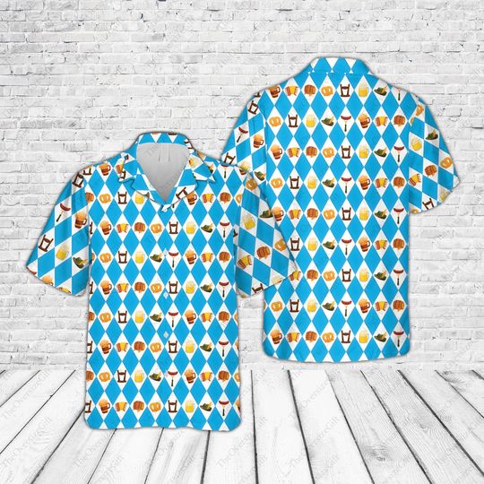 Discover Bavarian Oktoberfest Hawaiian Shirt, Funny Beer Lover Button Down Shirt, Beer Festival Shirt, German Oktoberfest, Beer Drinking Party Gift