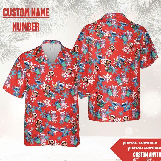 Discover Stitch Hawaiian, Disney Christmas Shirt, Stitch Christmas Shirt, Disney Christmas, Lilo And Stitch, Lilo And Stitch Christmas Hawaiian