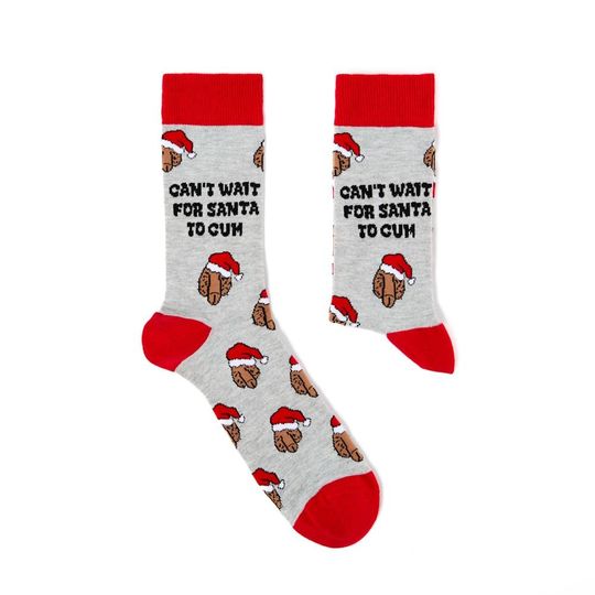 Discover Unisex Can't Wait For Santa To C*m Socks | Gift | 1 Pair | Cotton Rich Socks | Premium Socks | Novelty