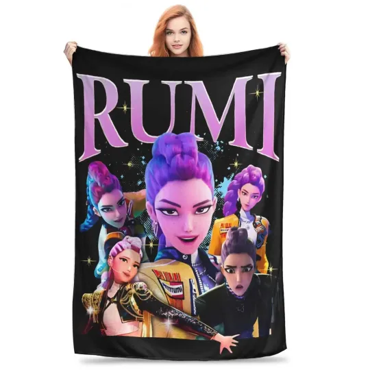 Discover RUMI Saja Boys Tiger KPOP Demon Hunters Huntrix Anime Fleece Blanket
