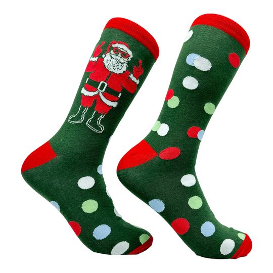 Christmas Socks, Santa Flipping The Bird, Middle Finger, Rude Socks, UNISEX Socks, Funny Santa Socks, Festive Socks, Christmas Gift