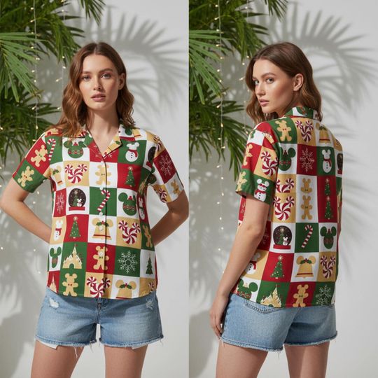 Discover Funny Mickey Mouse Hawaii Shirt, Gingerbread Mickey Hawaiian Tee, Holiday Castle Disney Shirt, Christmas Disney Apparel