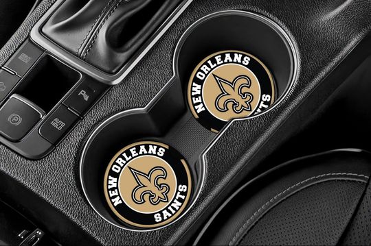 Saints Inspired Car Coasters- Set of 2