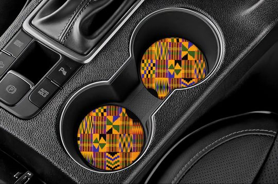 Discover Kente Car Coasters- Set of 2