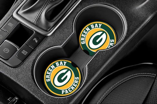 Discover Packers Inspired Car Coasters- Set of 2