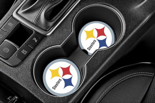 Discover Steeler Inspired Car Coasters- Set of 2