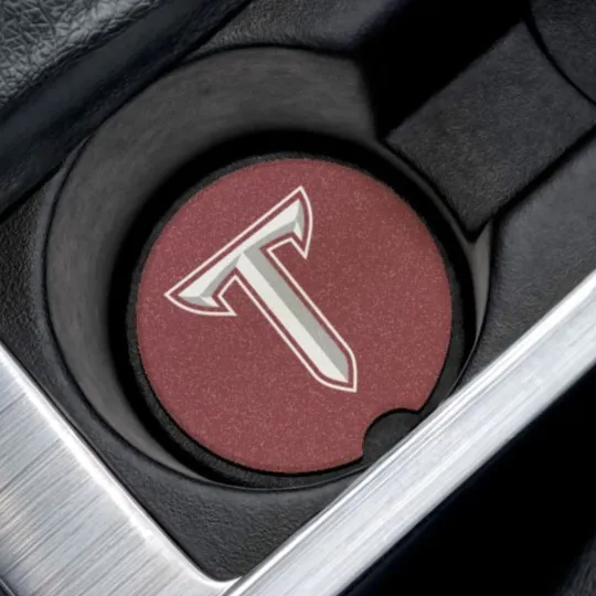 Discover Troy Trojans Soapstone Car Coaster – NCAA Cup Holder Insert for Car Decor