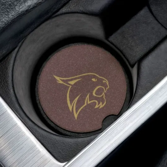 Discover Texas State Bobcats Soapstone Car Coaster – NCAA Cup Holder Insert for Car