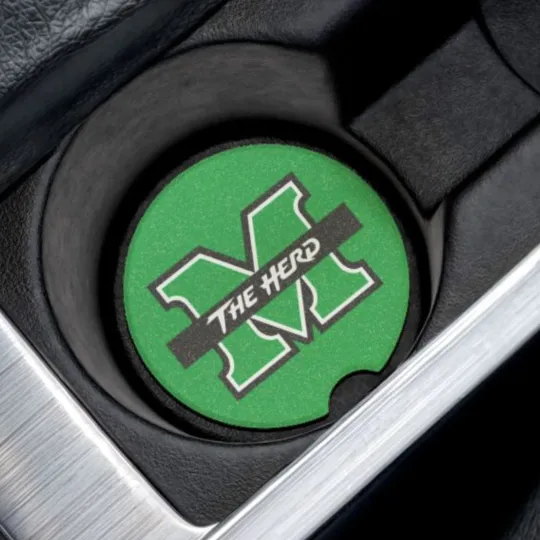 Discover Marshall Thundering Herd Soapstone Car Coaster – NCAA Cup Holder Insert