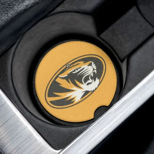 Discover Missouri Tigers Soapstone Car Coaster – NCAA Cup Holder Insert for Car Decor