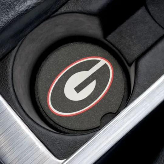 Discover GA bulldogs Soapstone Car Coaster – NCAA Cup Holder Insert for Car Decor