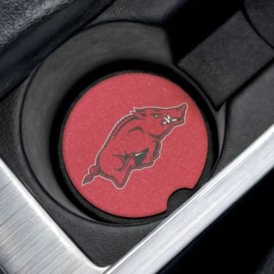 Discover Arkansas Razorbacks Car Coaster – NCAA College Football Cup Holder Insert