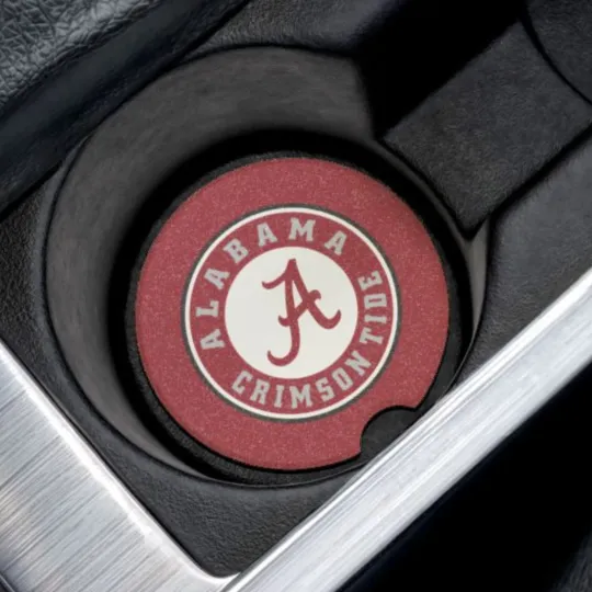 Discover Albm Crimson Tide Car Coaster – NCAA College Cup Holder Insert for Car Decor