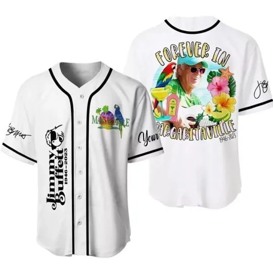 Customized Jimmy Buffett Forever In Margaritaville Lover 3D Baseball Jersey
