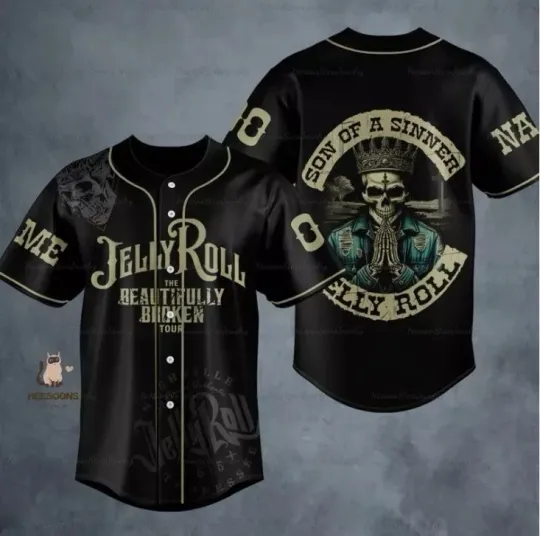 Discover Jelly Roll Baseball Jersey, Jelly Roll Tour Shirt, Gift Jersey Merch