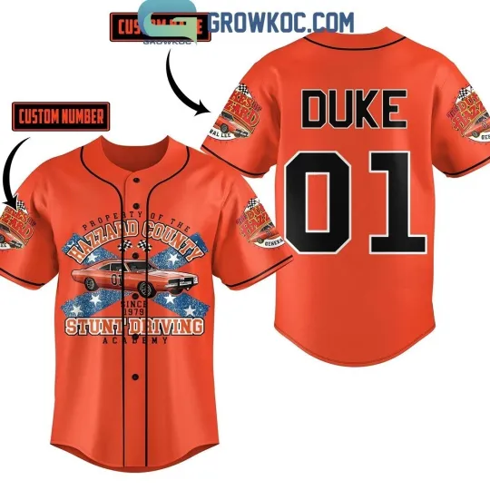 The Dukes Of Hazzard Stunt Driving Academy Personalized Baseball jersey
