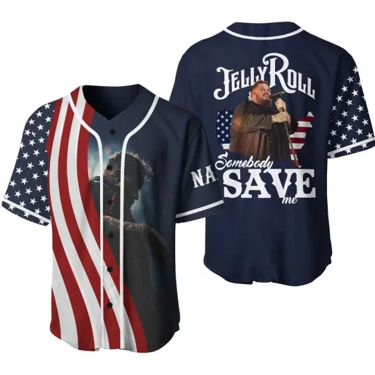 Discover Personalized Somebody Save Me Jelly Roll American Baseball Jersey