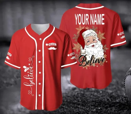 Discover Believe Christmas Baseball Jersey