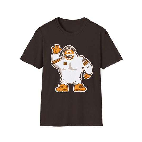 Myles Garrett, Cartoon Yeti Waving T-Shirt, Browns, Cleveland Football, Holiday Shirt