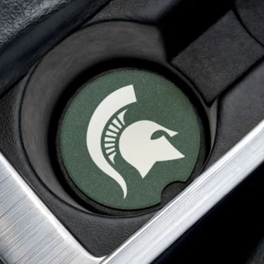 Discover Michigan State Spartans Car Coaster – NCAA College Football Cup Holder Insert