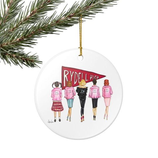 Discover Ceramic Ornament, Inspired Pink Ladies Christmas Gift for Her - Holiday Decoration Gift, Stocking Stuffer, Retro Movie Fan