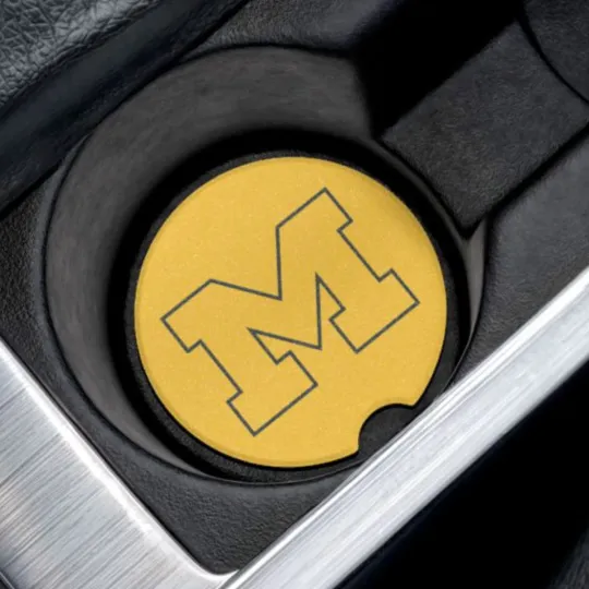 Discover Michigan Wolverines Soapstone Car Coaster – NCAA Cup Holder Insert for Car Decor