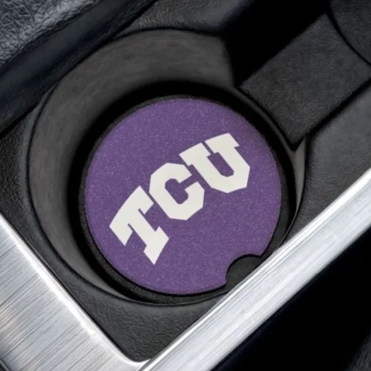 Discover TCU Horned Frogs Car Coaster – NCAA College Football Cup Holder Insert