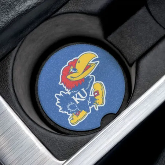 Discover Kansas Jayhawks Car Coaster – NCAA College Football Cup Holder Insert