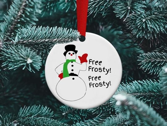 Free Frosty Ceramic Ornament, Christmas with the Kranks, Tim, Jamie, Frosty Snowman, Skipping Christmas, Santa Clause