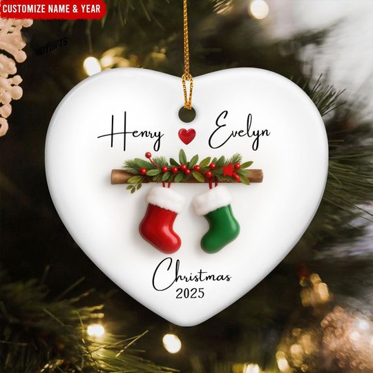 Discover Stocking Couple Christmas - Personalized Couple Christmas Ornament 2025,Couple Ornament,New Couple Keepsake,Christmas Gift For Couple