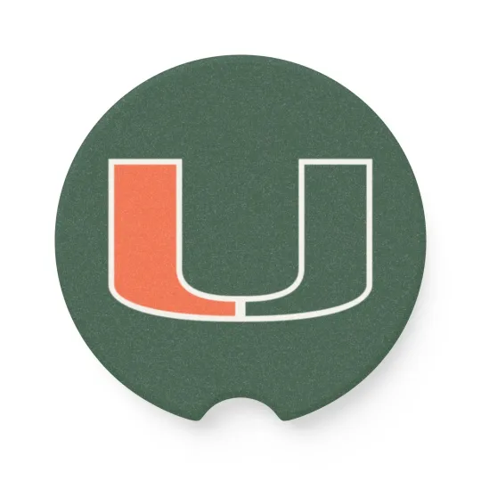 Discover Miami Hurricanes Car Coaster – NCAA College Football Cup Holder Insert