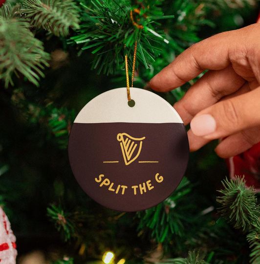 Discover Guinness Beer Ornament, Christmas Decoration, Guinness Gift, Split the G, Ireland Present, Irish Holiday Ornament
