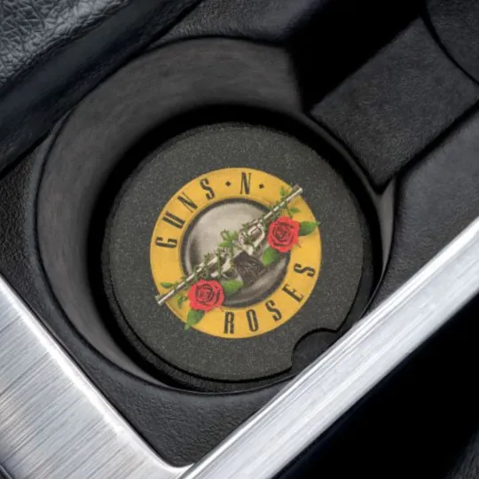Guns N’ Roses Soapstone Car Coaster – Rock Band Cup Holder Insert for Car Decor