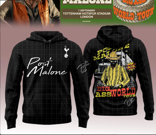 Post Malone Big Ass World Tour 2025 September Hoodie 3D
