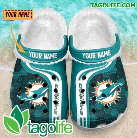 Miami Dolphins Personalized Crocs Fleece Clog