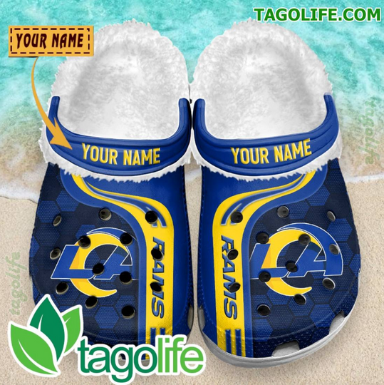 Los Angeles Rams Personalized Crocs Fleece Clog