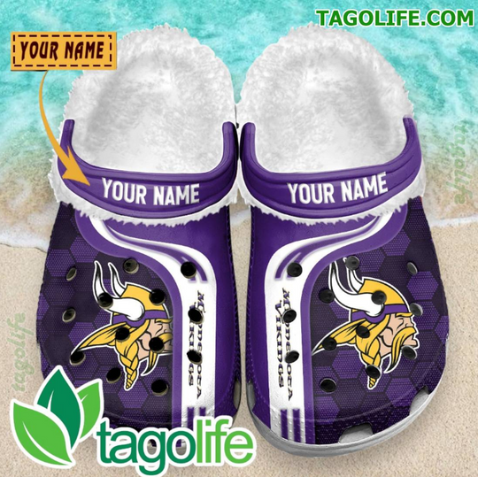 Minnesota Vikings Personalized Crocs Fleece Clog