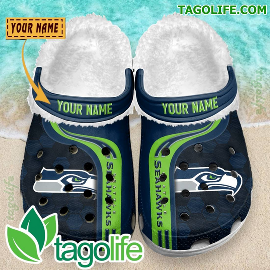 Seattle Seahawks Personalized Crocs Fleece Clog